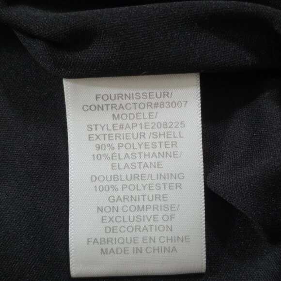 Adrianna Papell Velvet Dress Womens 14 Black Beaded Embellished Collar Stretch - Picture 11 of 16